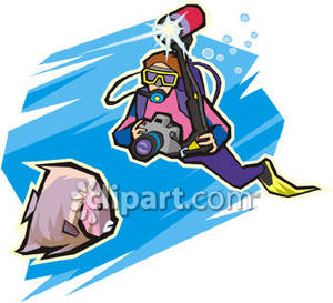 300x273 Scuba Diver Taking Pictures Underwater