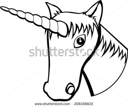 450x377 Drawn Unicorn Black And White