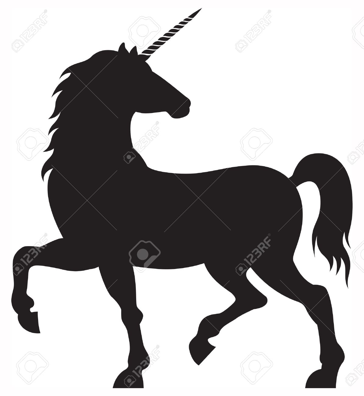 1195x1300 Illustration Of A Unicorn In Silhouette Royalty Free Cliparts