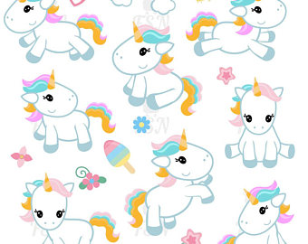 340x270 Unicorn Clip Art Etsy
