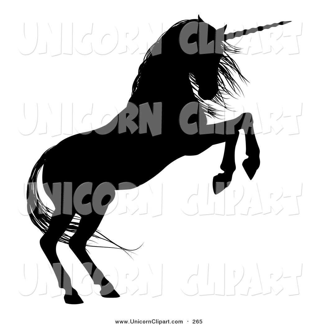 1024x1044 Fantasy Vector Clip Art Of A Black Silhouetted Rearing Unicorn