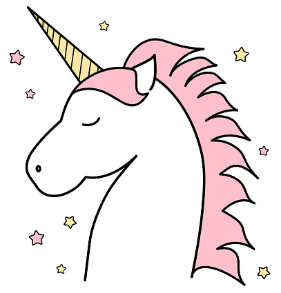 407x425 Unicorn Outline Clipart