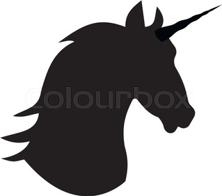 319x282 Fairy Unicorn Silhouette Isolated On White Background Stock