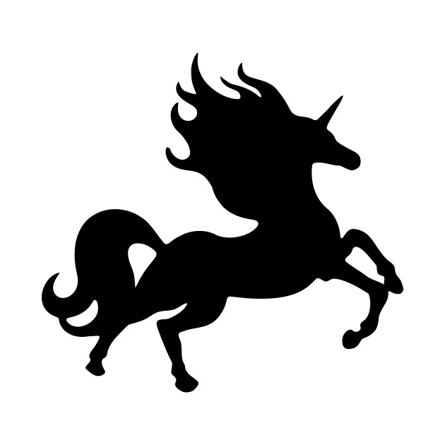 630x630 Simple Black Unicorn