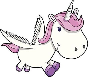 355x310 Cute Young Unicorn Wings Mane Pink Purple Black White