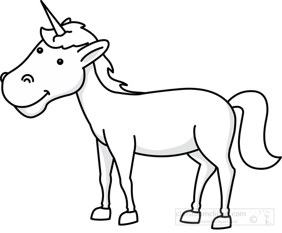 550x456 Unicorn Horse Black White Outline.jpg Clip Art