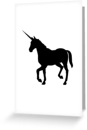277x415 Black Unicorn Silhouette Greeting Cards By Alexlidster Redbubble