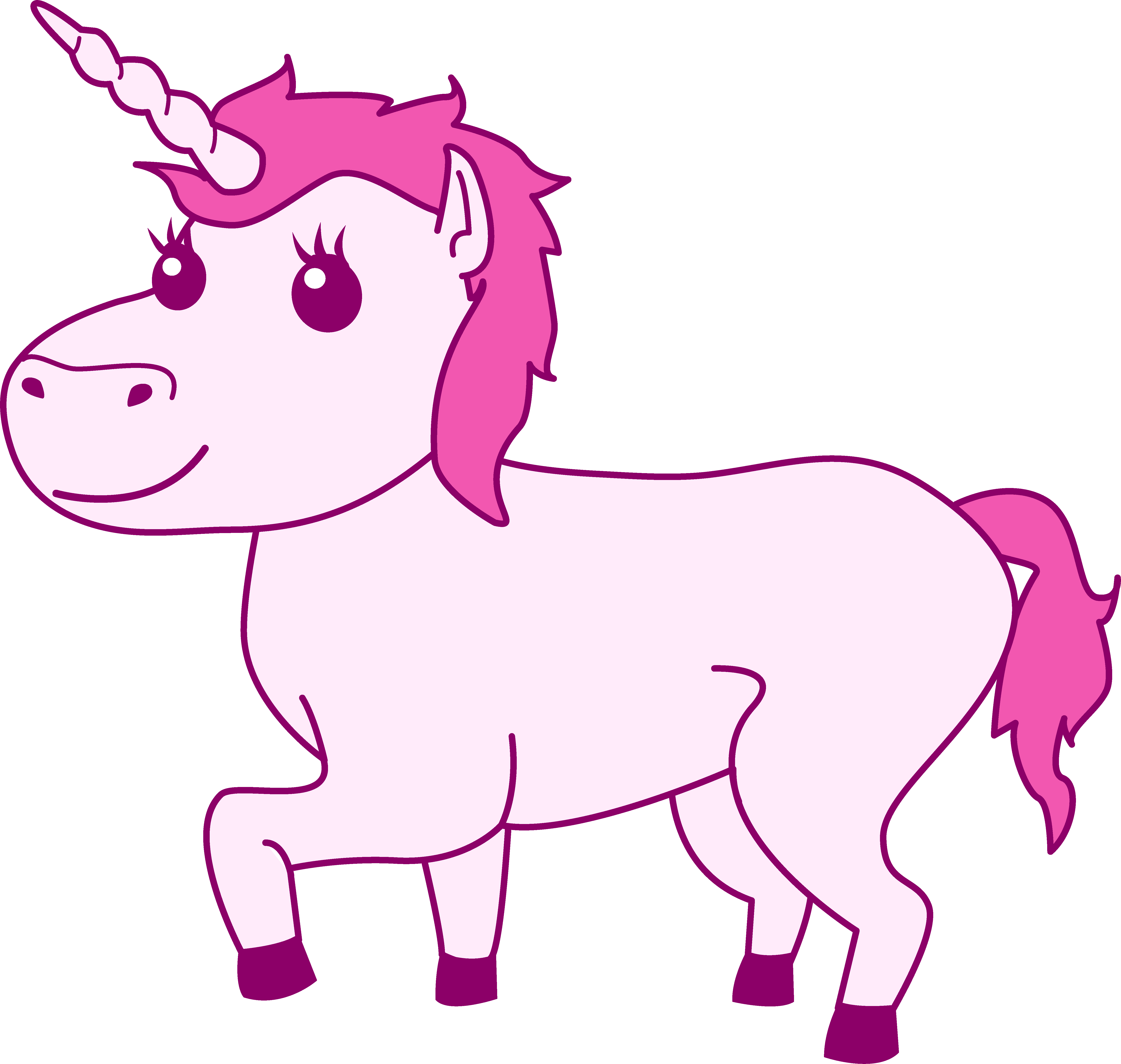 5725x5431 Pink Unicorn Design Free Clip Art
