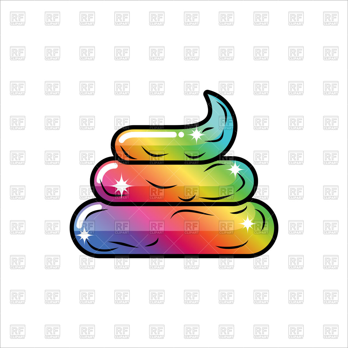 1200x1200 Rainbow Unicorn Poop Royalty Free Vector Clip Art Image
