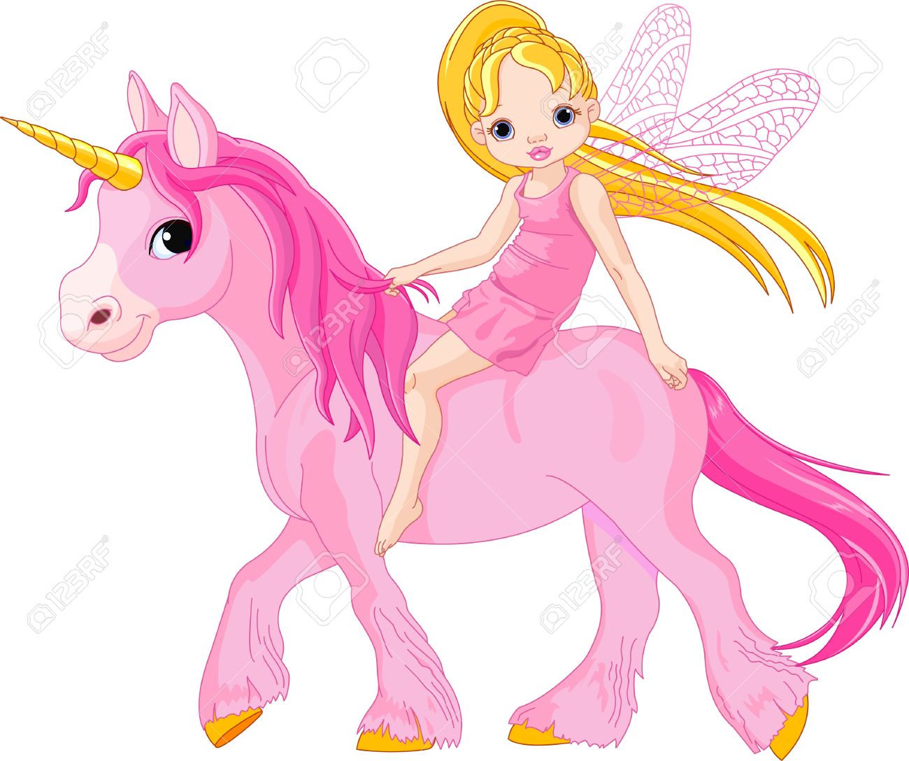 1300x1088 Cute Little Fairy Riding On A Unicorn Royalty Free Cliparts