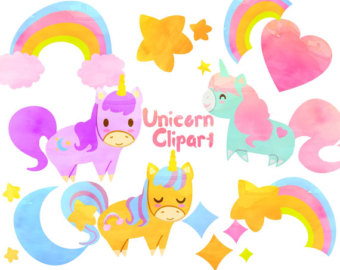 340x270 Digital Clipart Unicorn