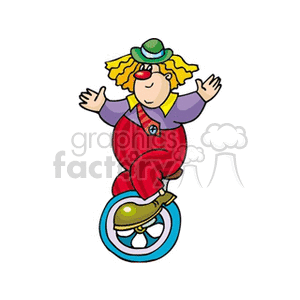 300x300 Royalty Free A Clown Riding A Unicycle With His Hands Out 156628