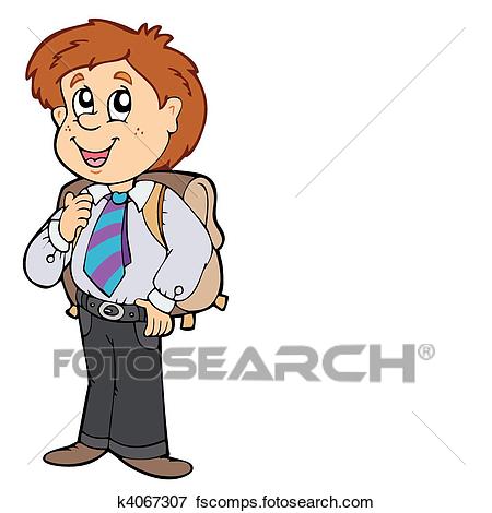 450x470 Clip Art Of Boy In School Uniform K4067307