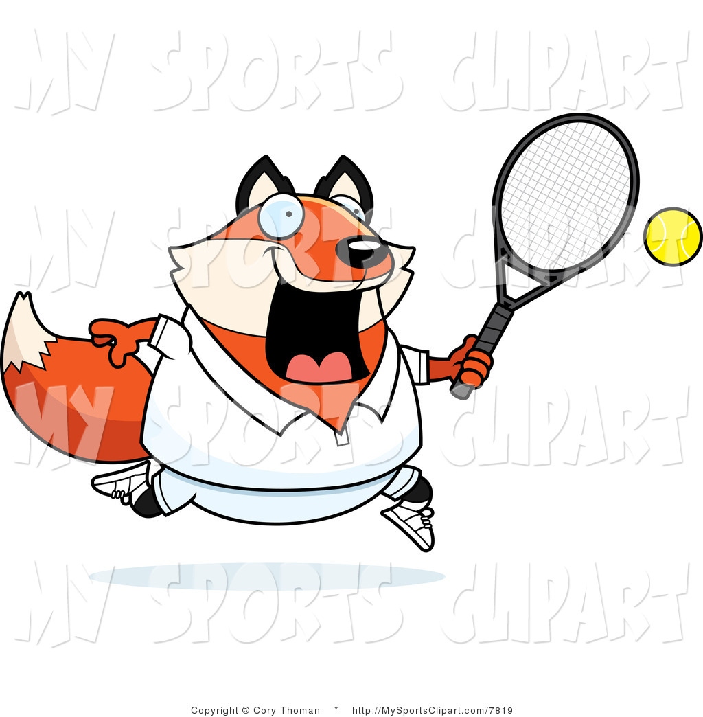 1024x1044 Sports Clip Art Of A Fox Playing Tennis In White Uniform By Cory