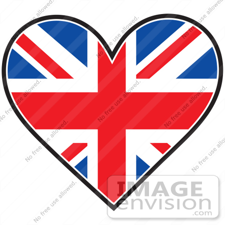 450x450 Clip Art Graphic Of A Union Jack Heart Flag