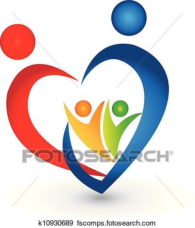 403x470 Clip Art Of Family Union In A Heart Shape Logo K10930689