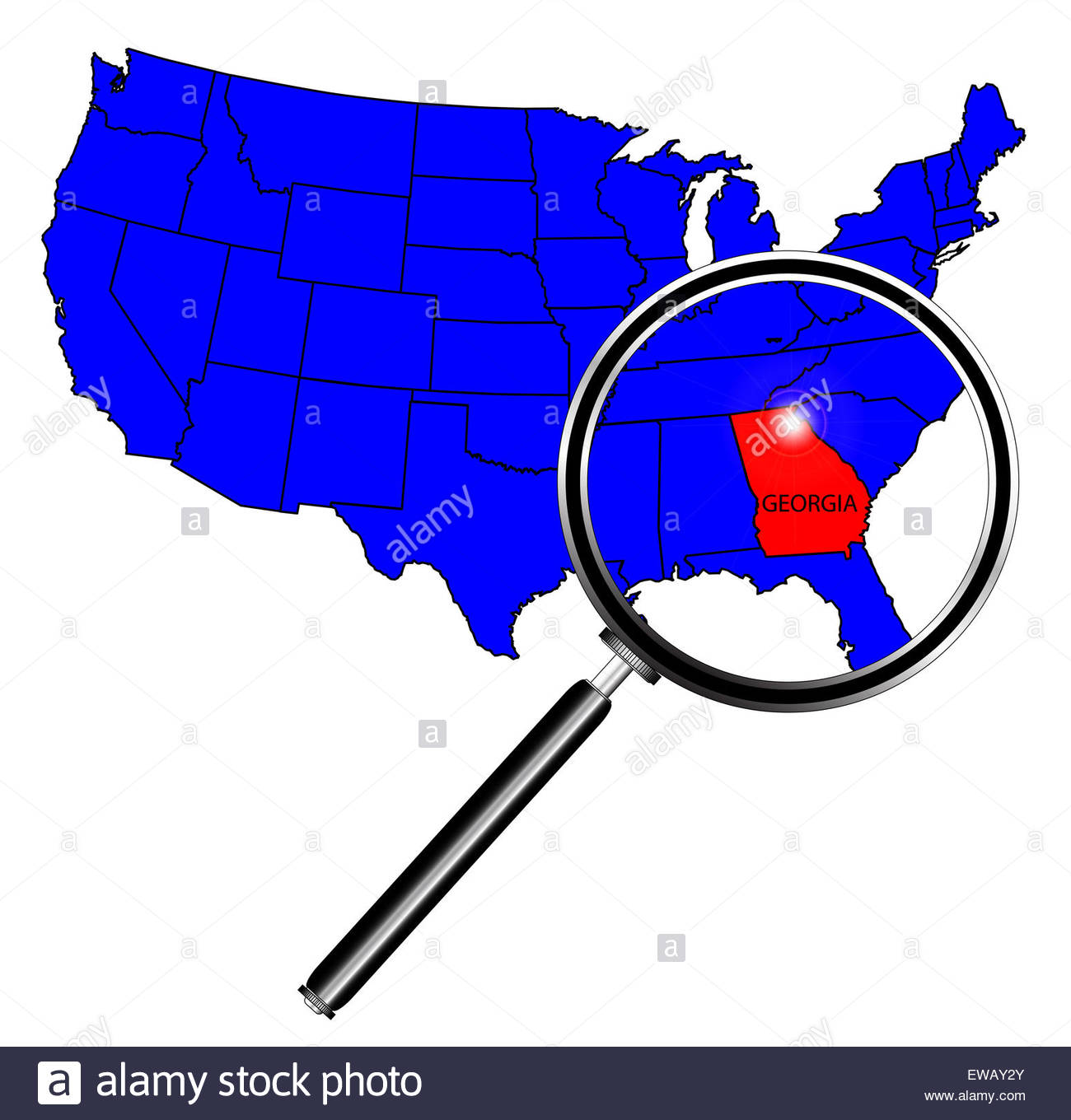 1300x1360 Georgia State Outline Set Into A Map The United States