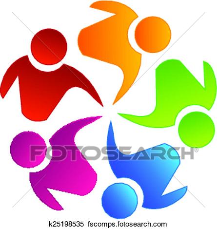 445x470 Clipart Of Vector Teamwork Unity Logo K25198535