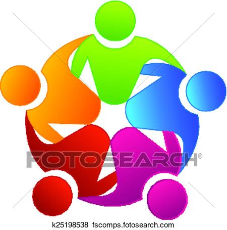 450x455 Clip Art Of Vector Teamwork Unity Logo K25198538