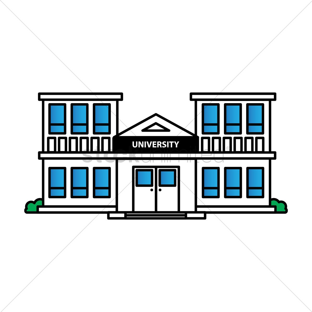 1300x1300 Free University Building Vector Image
