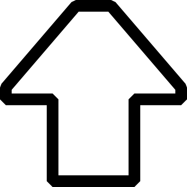 600x600 Up Arrow Hollow Outline Clip Art Free Vector In Open Office