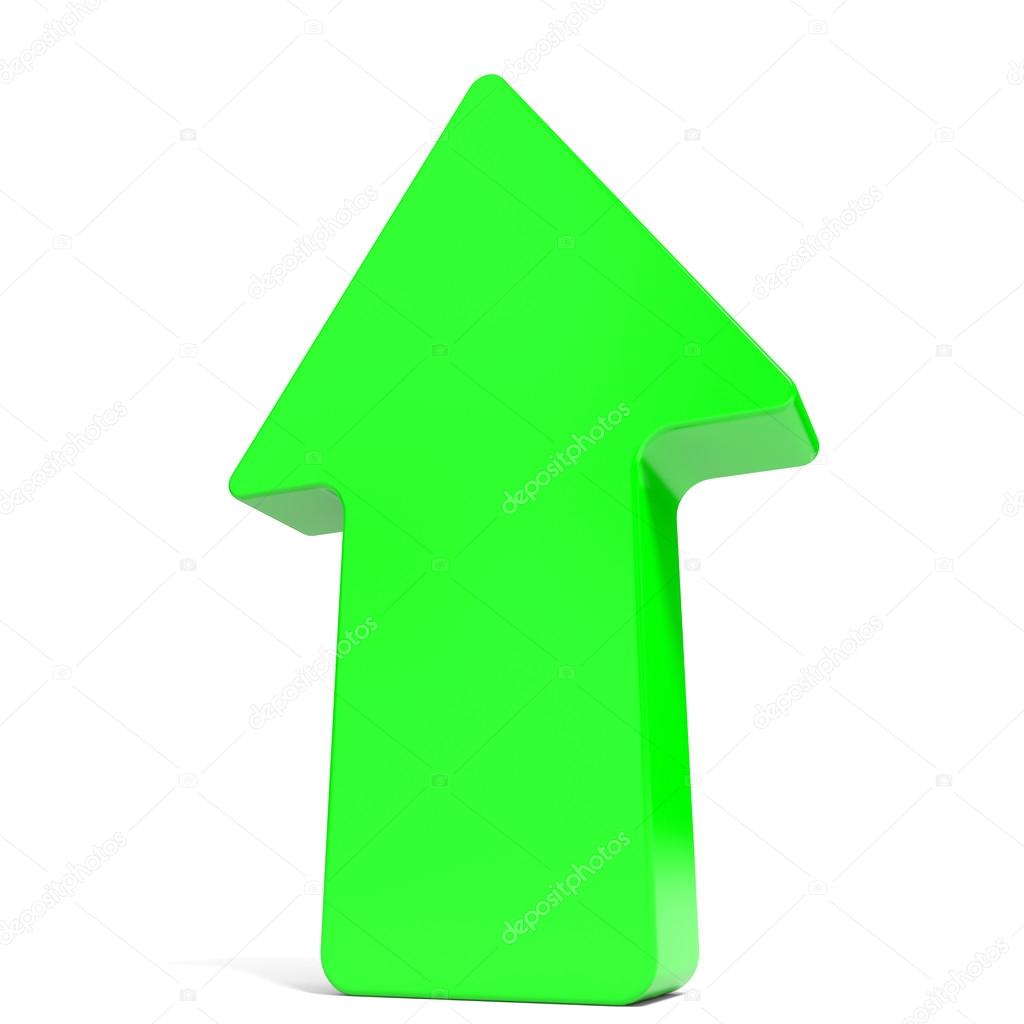 1024x1024 Green Up Arrow. Stock Photo Icreative3d