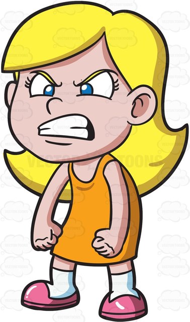 378x640 A Little Girl Looking Mad And Furious Cartoon Clipart