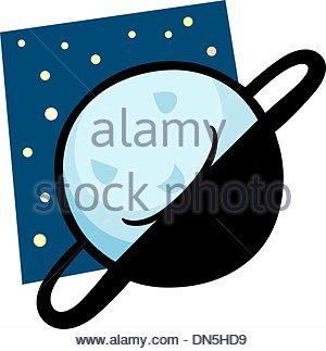 300x323 Funny Uranus Planet Cartoon Illustration Stock Photo, Royalty Free