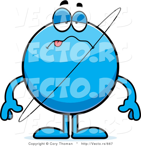 600x620 Cartoon Vector Of A Sick Planet Uranus By Cory Thoman