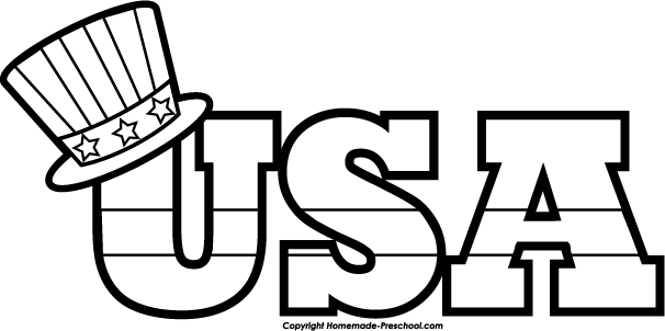 606x302 Usa Clipart Black And White