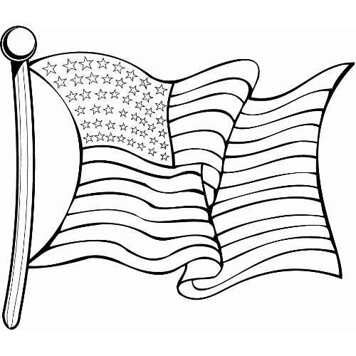 500x500 Waving American Flag Graphics Black And White