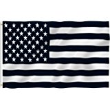 160x160 3'X5' Black And White American Flag, Military, Nascar