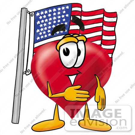 450x450 Clip Art Graphic Of A Red Love Heart Cartoon Character Pledging