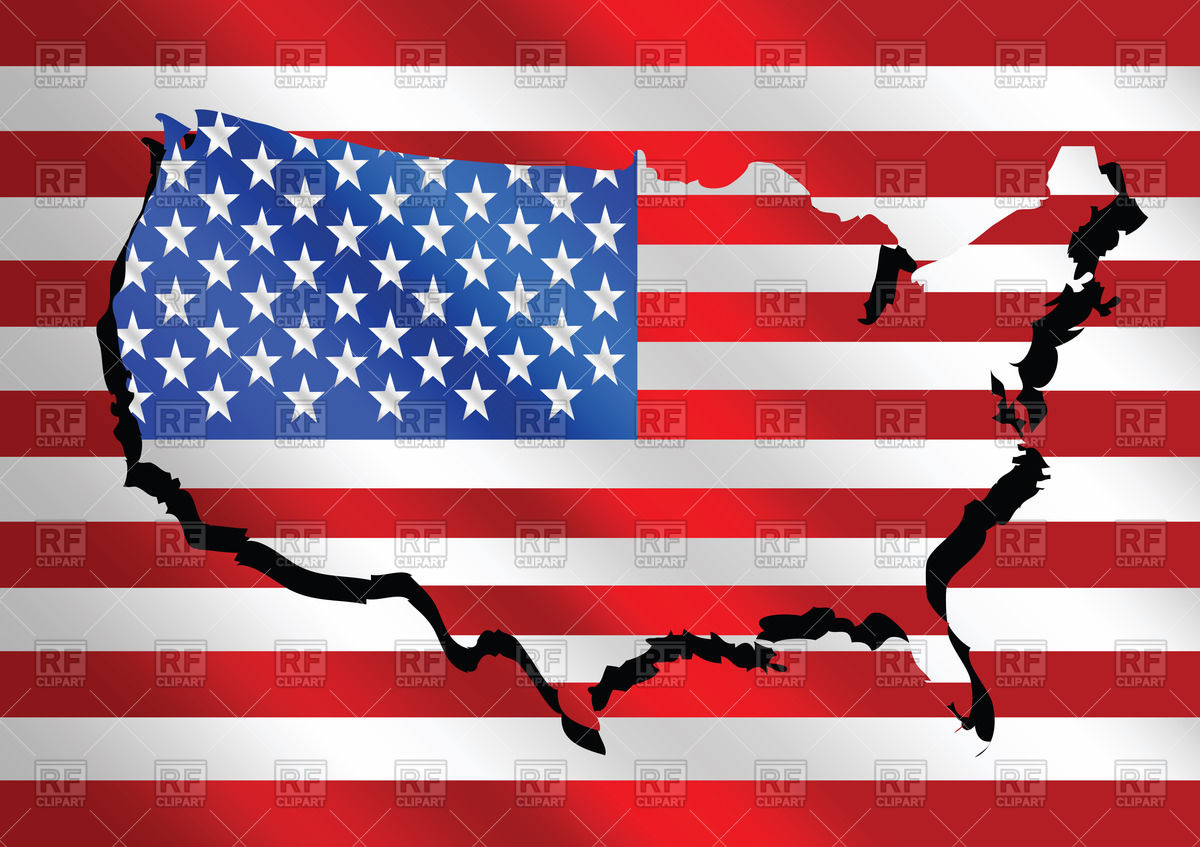 1200x847 Usa Map And Flag Background Royalty Free Vector Clip Art Image