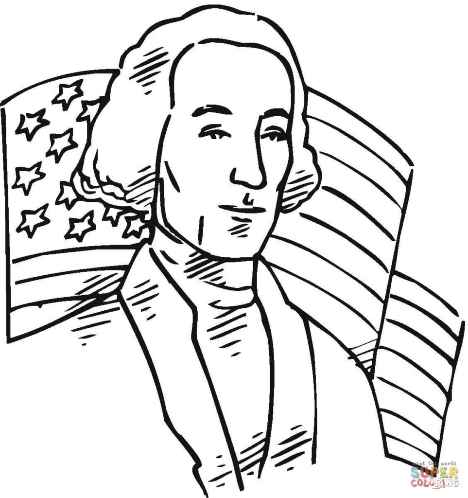 963x1024 George Washington First President Of The Usa Coloring Page Free
