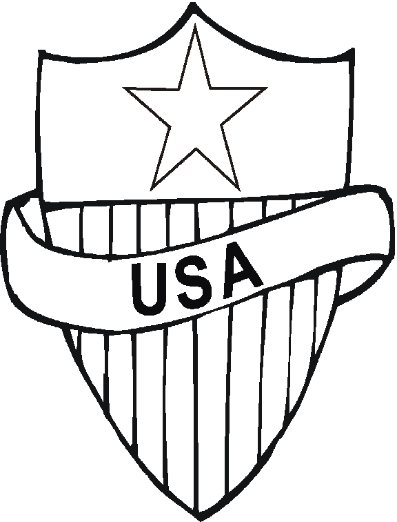 576x756 Patriotic Coloring Pages Usa Shield