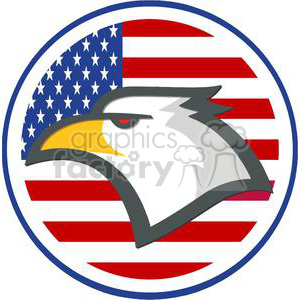 300x300 Royalty Free American Eagle In Front Of Usa Flag In A Circle