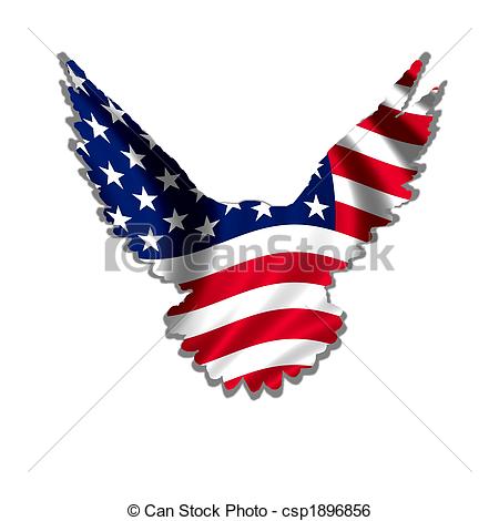 450x470 American Flag Eagle Clipart