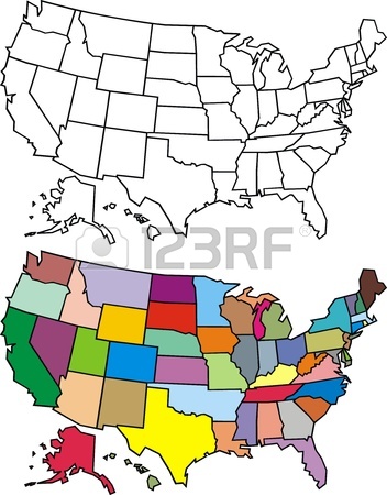 352x450 Nice Usa Map Isolated On White Background Royalty Free Cliparts