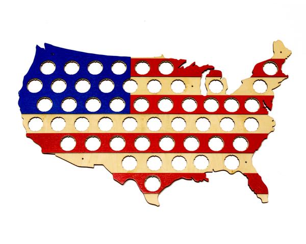 600x480 Us Beer Cap Map Red White And Blue Beer Cap Country