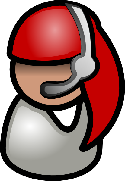 414x601 Operator With Headphones Clip Art