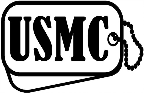 498x322 Usmc,dog Tags,semper Fi,military,3%, 6x4 Decal Patriotfitgear
