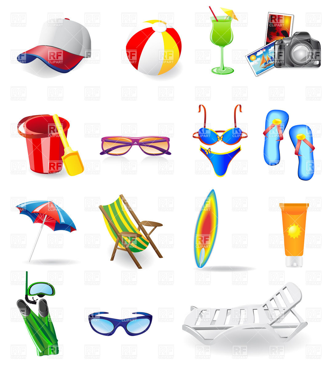 1067x1200 Vacation Resort And Beach Relaxation Icons Royalty Free Vector