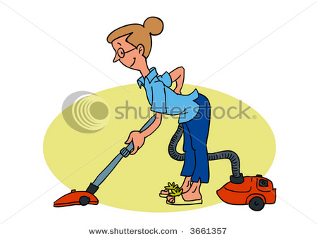 450x339 Picture Of A Woman With A Vacuum Cleaner In This Vector, Eps, Clip