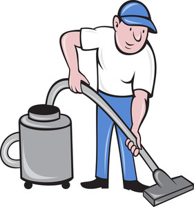 281x300 Freehand Drawn Black And White Cartoon Vacuum Cleaner Royalty Free