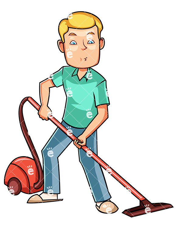 585x755 A Man Using A Canister Vacuum