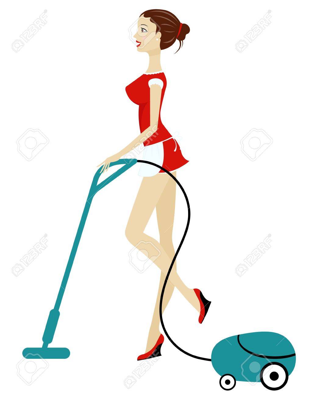 1040x1300 Beautiful Woman Cleaning With Vacuum Cleaner Royalty Free Cliparts