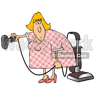 400x400 Illustration Of A Blond House Keeper Trying Figure Out How