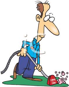 237x300 Man Vacuuming The Carpet Clip Art Image