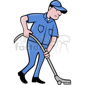 300x300 Royalty Free Cleaner Vacuuming The Floor 388354 Vector Clip Art